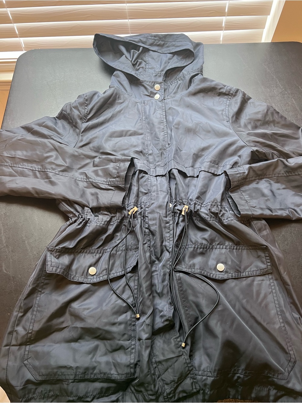 Me Jane Hooded Utility Anorak Jacket in Navy